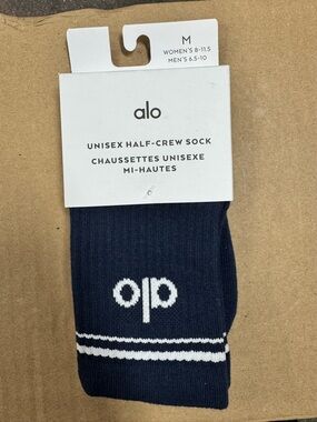 ALO Yoga Navy Unisex Half-Crew Socks